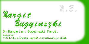 margit bugyinszki business card